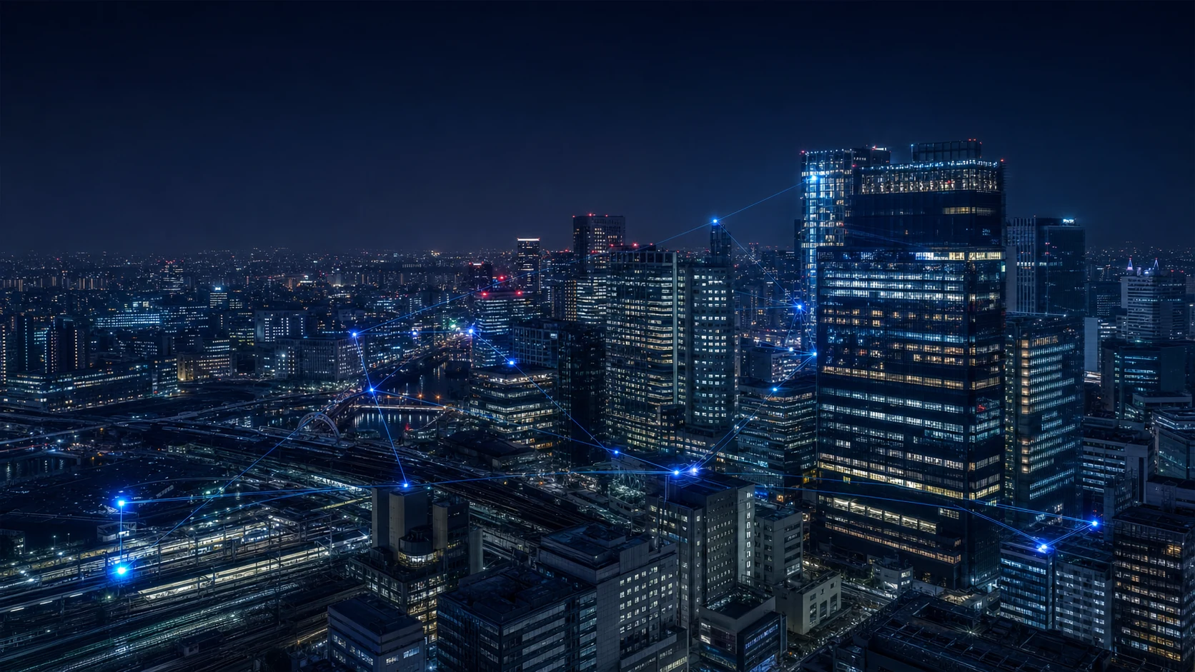 Global financial district connected by a restrained digital infrastructure layer